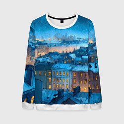 Свитшот мужской Крыши зимнего Питера, цвет: 3D-белый