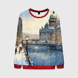 Мужской свитшот Санкт-Петербург снежный день