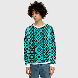 Свитшот мужской Орнамент славянский, цвет: 3D-белый — фото 2