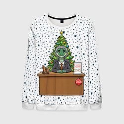 Свитшот мужской Я устал я ухожу - новогодний мем 2026, цвет: 3D-белый