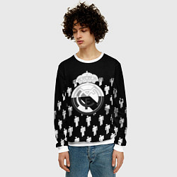 Свитшот мужской Реал Мадрид люди краски, цвет: 3D-белый — фото 2