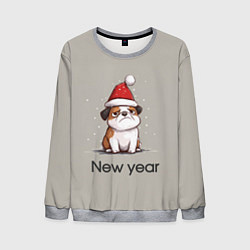 Мужской свитшот New year - милая собачка