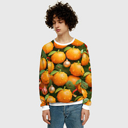 Свитшот мужской Мандариновое настроение, цвет: 3D-белый — фото 2