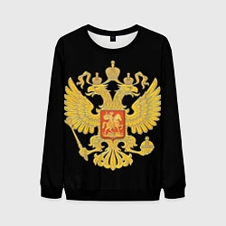 Свитшот мужской Герб России: золото, цвет: 3D-черный