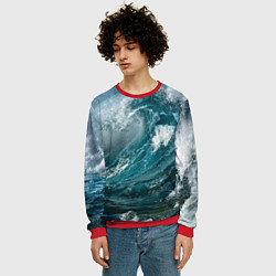 Свитшот мужской Волна, цвет: 3D-красный — фото 2
