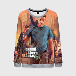 Свитшот мужской GTA 5: Gangsta, цвет: 3D-меланж