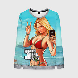 Свитшот мужской GTA 5: Selfie Girl, цвет: 3D-меланж