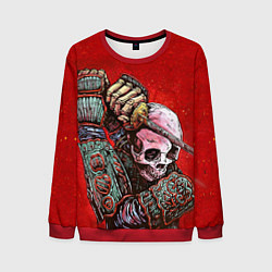 Свитшот мужской Скелет, цвет: 3D-красный
