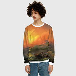 Свитшот мужской Айвазовский - 9 Вал, цвет: 3D-белый — фото 2