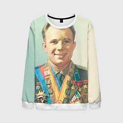 Свитшот мужской Гагарин в орденах, цвет: 3D-белый
