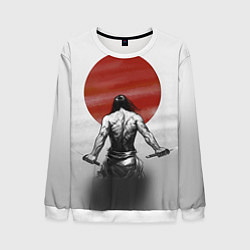Свитшот мужской Ярость самурая, цвет: 3D-белый