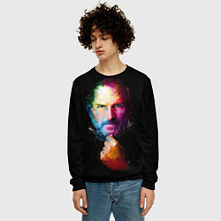 Свитшот мужской Стив Джобс, цвет: 3D-черный — фото 2