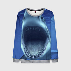 Свитшот мужской Белая акула, цвет: 3D-меланж