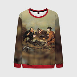 Свитшот мужской Русские охотники, цвет: 3D-красный