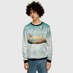 Свитшот мужской Летящий кит, цвет: 3D-черный — фото 2