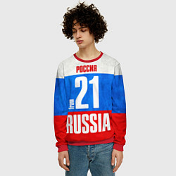Свитшот мужской Russia: from 21, цвет: 3D-красный — фото 2