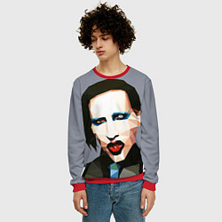 Свитшот мужской Mаrilyn Manson Art, цвет: 3D-красный — фото 2