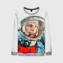 Свитшот мужской Гагарин в полете, цвет: 3D-меланж
