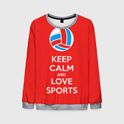 Свитшот мужской Keep Calm & Love Volleyball, цвет: 3D-меланж