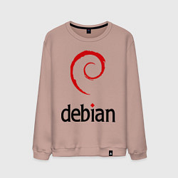 Свитшот хлопковый мужской Debian, цвет: пыльно-розовый