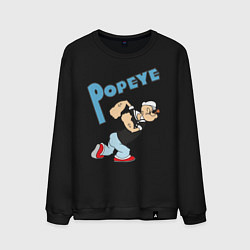 Свитшот хлопковый мужской Popeye, цвет: черный