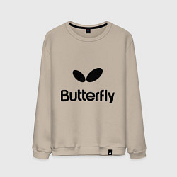 Свитшот хлопковый мужской Butterfly Logo, цвет: миндальный