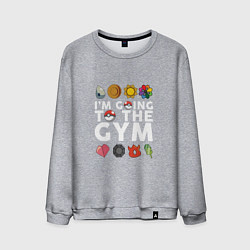 Свитшот хлопковый мужской Pokemon Im going to the gym (white), цвет: меланж