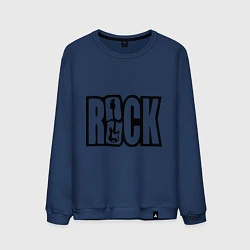 Свитшот хлопковый мужской Rock Logo, цвет: тёмно-синий