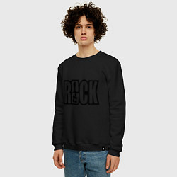 Свитшот хлопковый мужской Rock Logo, цвет: черный — фото 2