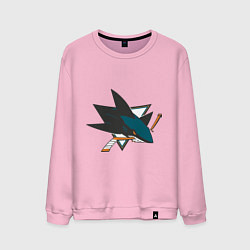 Свитшот хлопковый мужской San Jose Sharks, цвет: светло-розовый