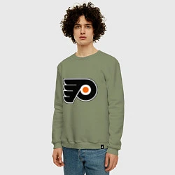Свитшот хлопковый мужской Philadelphia Flyers, цвет: авокадо — фото 2