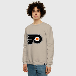 Свитшот хлопковый мужской Philadelphia Flyers цвета миндальный — фото 2