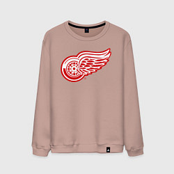 Свитшот хлопковый мужской Detroit Red Wings, цвет: пыльно-розовый
