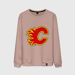 Свитшот хлопковый мужской Calgary Flames, цвет: пыльно-розовый