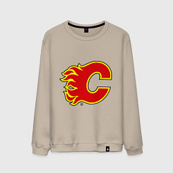 Свитшот хлопковый мужской Calgary Flames, цвет: миндальный