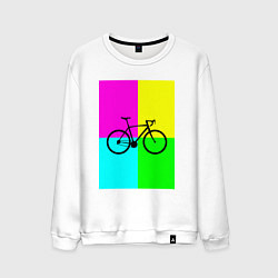 Свитшот хлопковый мужской Велосипед фикс, цвет: белый