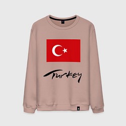 Свитшот хлопковый мужской Turkey, цвет: пыльно-розовый