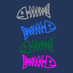 Свитшот хлопковый мужской Рыба скелет, цвет: тёмно-синий — фото 2