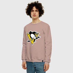 Свитшот хлопковый мужской Pittsburgh Penguins: Malkin 71, цвет: пыльно-розовый — фото 2