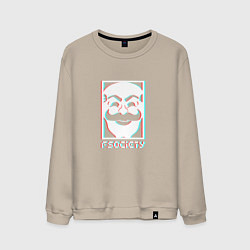 Свитшот хлопковый мужской F society, цвет: миндальный