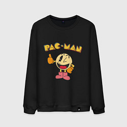 Свитшот хлопковый мужской Pac-Man, цвет: черный