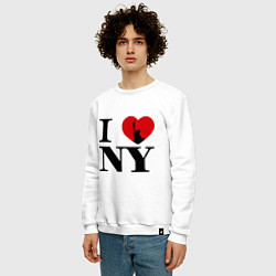 Свитшот хлопковый мужской Freedom: I Love NY, цвет: белый — фото 2
