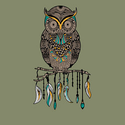 Свитшот хлопковый мужской Сова-шаман, цвет: авокадо — фото 2