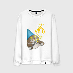 Свитшот хлопковый мужской ВЖУХ, цвет: белый