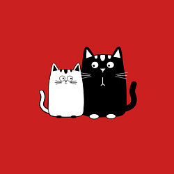 Свитшот хлопковый мужской Удивленные коты, цвет: красный — фото 2
