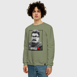 Свитшот хлопковый мужской Stalin: Style in, цвет: авокадо — фото 2