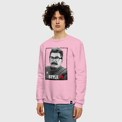 Свитшот хлопковый мужской Stalin: Style in, цвет: светло-розовый — фото 2