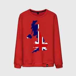 Свитшот хлопковый мужской Великобритания (Great Britain), цвет: красный