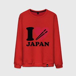 Свитшот хлопковый мужской I love Japan - Я люблю Японию, цвет: красный