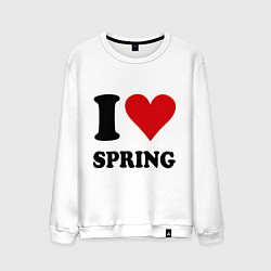 Свитшот хлопковый мужской I love spring - Я люблю весну, цвет: белый